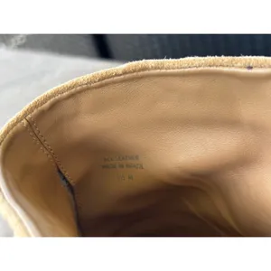 Tory Burch 8.5 Suede Ankle Boots Tan Slouchy Stiletto Gold Buckle Booties thumbnail 10