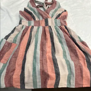American Eagle Outfitters Pink and Green Halter Maxi Sundress thumbnail 3
