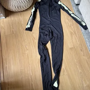Leg Avenue Black and White Skeleton Jumpsuit thumbnail 4