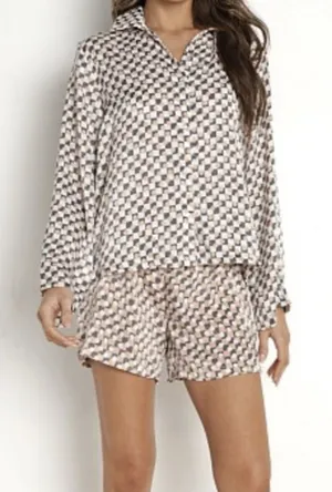 Splendid Satin Girlfriend Check Dot PJ Set thumbnail 1