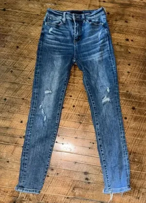 Risen distressed 26/3 straight leg boutique normcore jeans thumbnail 1