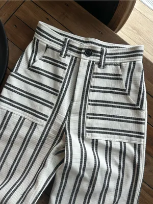 Fifteen Twenty Rylee Striped Crop Pant Navy White Cotton 4 thumbnail 6