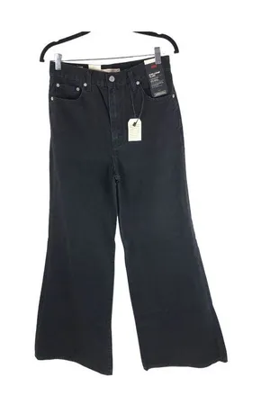 Levi's Womens Jeans High Loose Flare Wide Leg High Rise Black 29 thumbnail 1