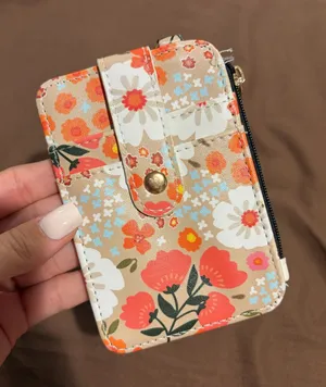 Floral Wallet / Coin Pouch Orange thumbnail 1