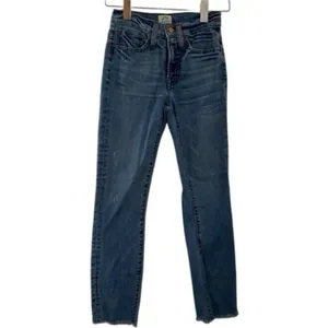 J. Crew Blue Vintage Crop Ankle Length Jeans Structured Cotton Distressed Denim. thumbnail 2