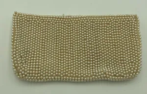 Vintage Cream/White Pearl Style Beaded Clutch OS thumbnail 1