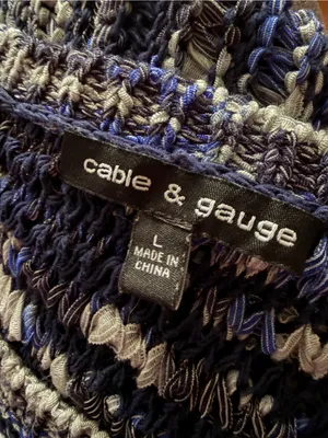 Cable & Gauge Blue Knit Top Size L thumbnail 3