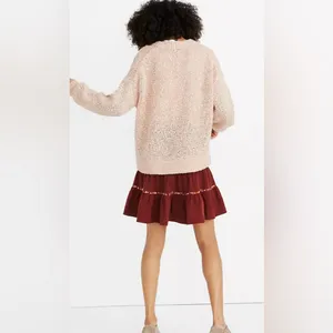 Madewell Light Pink Cotton Wool & Alpaca Blend Crewneck Oversized Baez Sweater thumbnail 2
