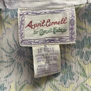 April Cornell‎ Maxi Skirt Womens Small Blue Yellow Floral Boho Buttons Stretch S thumbnail 10