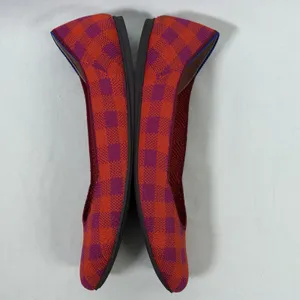 Rothys Size-10 Women Ballet Flat The‎ Square Pomegranate Gingham Orange Plaid thumbnail 10