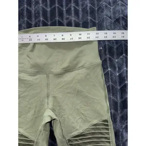 Alo Yoga Leggings Womens Green Moto High Rise Panel Activewear‎ Workout Size S thumbnail 7