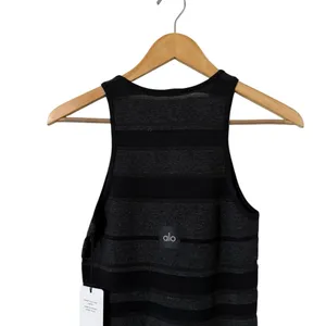 NWT ALO YOGA Sport Play Striped Black Knit Dress thumbnail 8