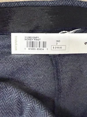 Trina Turk blue and dark gray herringbone honey pant‎ size 2 NWT thumbnail 3