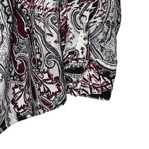 White House Black‎ Market Blouse Size Medium White Multi Floral Beaded Neckline thumbnail 4