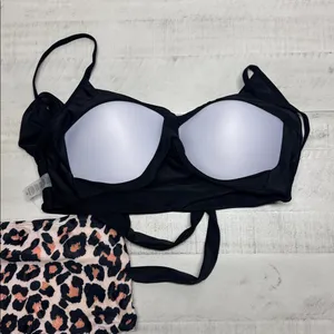 High Waisted Printing Front Criss Cross Cutout Bandage Bathing Suit with Bottom thumbnail 8
