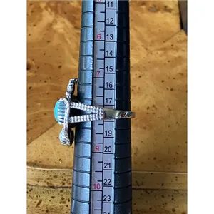 Blue Moon Turquoise White Buffalo Ring Size 8 thumbnail 8