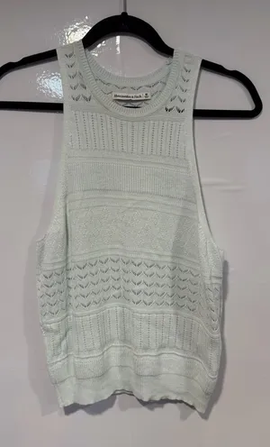 Abercrombie & Fitch Womens Mint Knit Tank Top Openwork Textured Sleeveless M thumbnail 1
