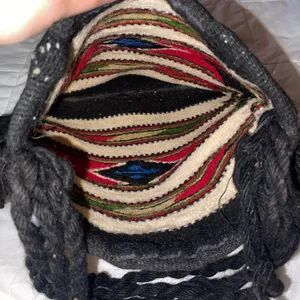 Bohemian Aztec/Native American Black and Multicolor Woven Wool Bag thumbnail 5