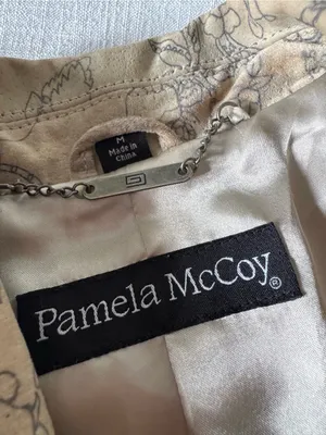 Pamela McCoy Suede Tan Floral Suede Jacket, Medium thumbnail 9