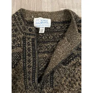 Alpaca Imports Brown Quarter Zip Alpaca Wool Blend Sweater Women's Medium thumbnail 5