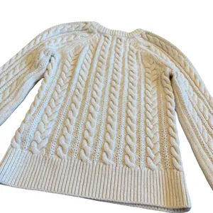 Abercrombie & Fitch Cream Thick Cableknit Sweater Pullover Chunky Cozy Sz Small thumbnail 10