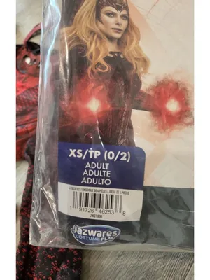 Marvel Scarlet Witch Adult halloween Costume XS Top Pants Skirt Headpiece comico thumbnail 2