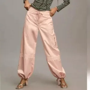 ANTHROPOLOGIE Pilcro Satin Cargo Parachute Pants Pink Combo Size 31 NEW thumbnail 5