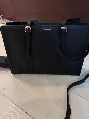 LOVEVOOK Leather Laptop Bag and Clutch 2-Piece Set Black thumbnail 2