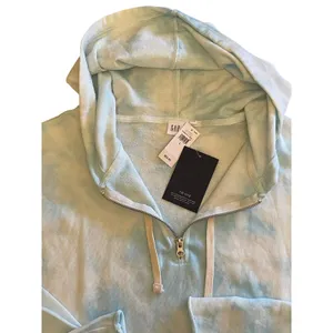 GAP Tie Dye Sky Crop French Terry Zip Hoodie size Large thumbnail 7