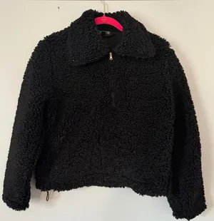 J. Crew Black Teddy Sherpa Half-Zip Jacket thumbnail 1