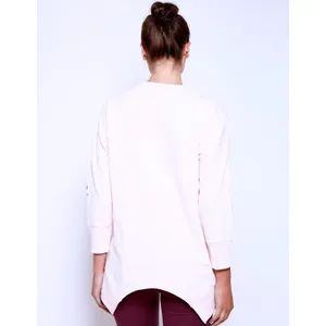 Satva Movement Sarana Embroidered‎ Blossom Sweatshirt Women's Medium Blush Yoga thumbnail 5