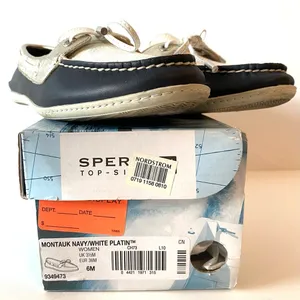 Sperry Top-Sider Montauk Navy, Silver & White Boat Shoes thumbnail 7