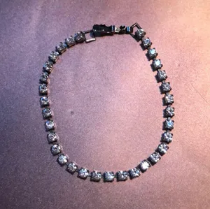 Vtge Clear Rhinestone Silvertone Tennis Bracelet thumbnail 3
