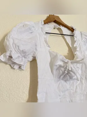 NWOT reformation Easton puff-sleeves mini dress thumbnail 7