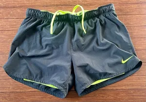 Nike Dri-Fit Black and Lime Green Training Compression Shorts Size Small running thumbnail 1