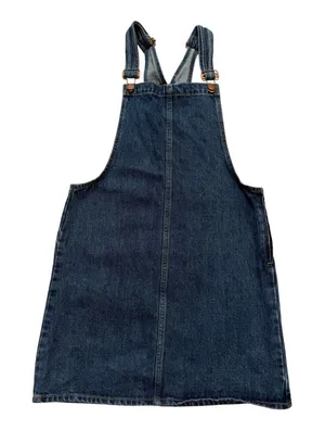 Madewell Denim Pinafore Dress Womens XS Blue Excellent Overall Mini Dress thumbnail 1