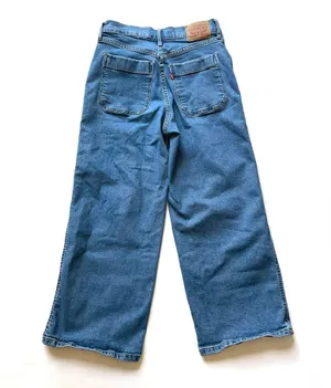 Levis Mile High Cropped Wide Leg Blue Button Fly Jeans Size 28 thumbnail 10