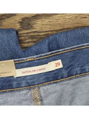 Levi's Womens Superlow Loose Snap Zip Fly Jeans 94417325 All Over Blue 29X32 thumbnail 3