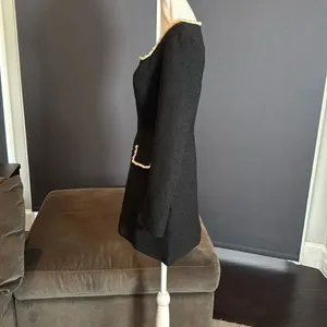 Women’s Short Black Dress Square Neck Faux Pearl-Like Trim **Tag L fits like M thumbnail 16