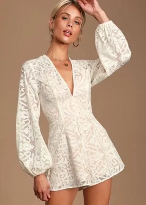 Finders Keepers Sofia Romper White Lace Bridal NEW Small thumbnail 1