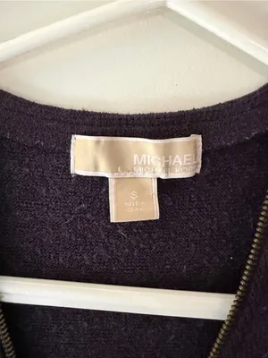 MICHAEL Michael Kors Purple Charcoal Long-Sleeve Zip-Front Knit Dress Size small thumbnail 3