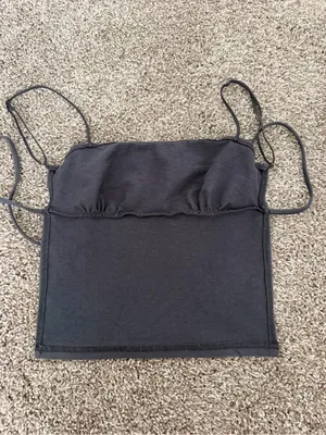 Edikted Charcoal Grey Strappy Tank Top thumbnail 5