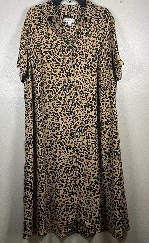Ava & Viv Leopard print dress SZ 1X thumbnail 1
