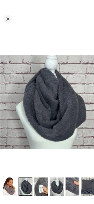 Calia Fuzzy Snood in Shark Gray/Purple Infinity Scarf Like New. Stretchy and super soft. Between a gray and a smokey purple. thumbnail 2