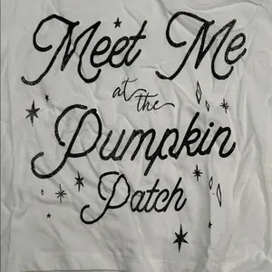 White Graphic Tee meet me at the pumpkin patch Size M thumbnail 2