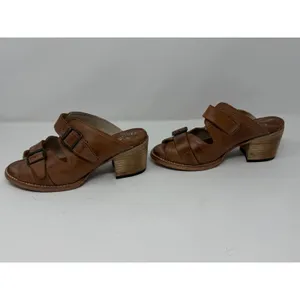 Freebird Caprice Leather Buckle Slide Mule Sandal Cognac Brown Boho Women Size 8 thumbnail 6