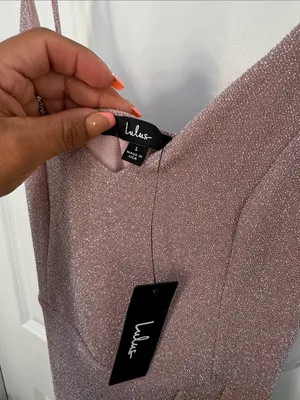 Lulu's Shimmery Light Pink mini dress thumbnail 8