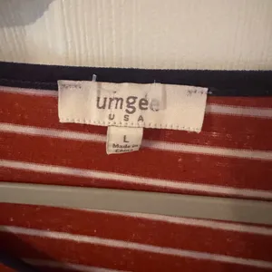 Umgee Rust & White Striped Long Sleeve Top with Navy Trim thumbnail 2
