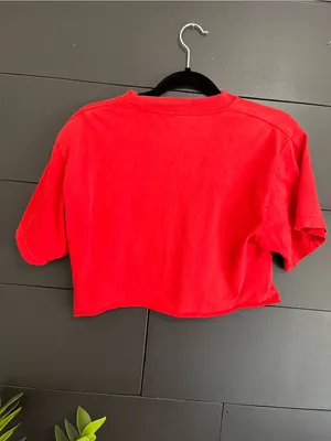Punk Rock Is Not A Crime Red Cropped Tee Unisex T-Shirt Adult Sz M GUC thumbnail 3