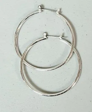 Silver Hoops Hoop Earrings Jewelry 💎 (Medium Size) thumbnail 2